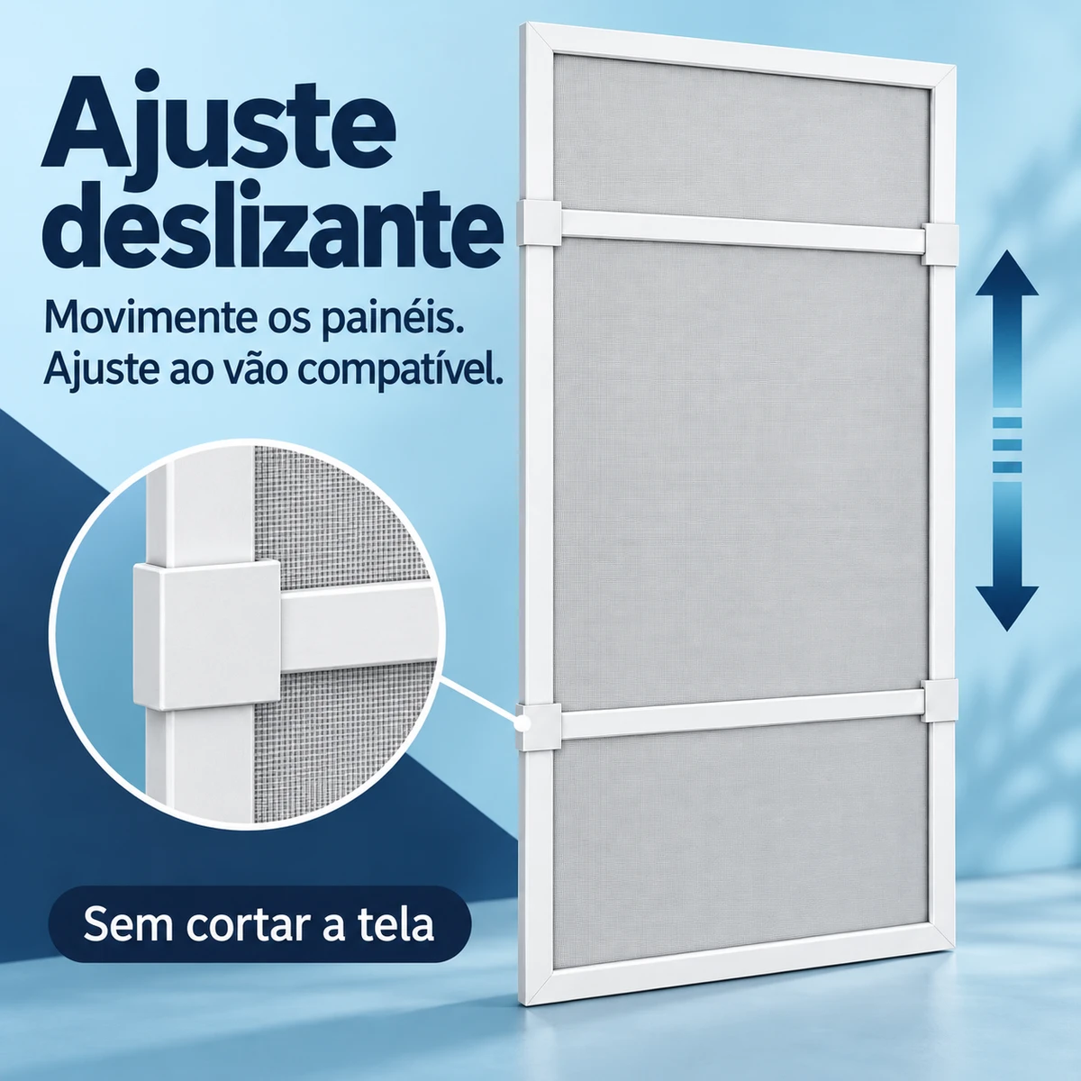 Demonstração da principal funcionalidade de Tela Mosquiteira Ajustável Deslizante 50 × 70 cm