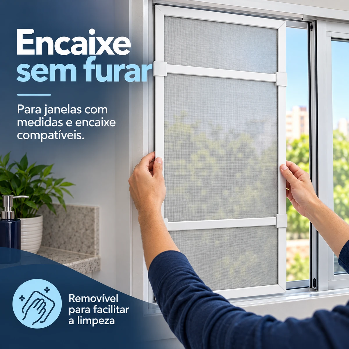 Como usar, transportar ou conservar Tela Mosquiteira Ajustável Deslizante 50 × 70 cm